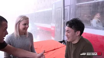 Slender Julia Parker’s First Time Public Encounter