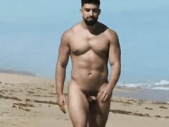 Little Dick Hunk Walks Naked On The Beach