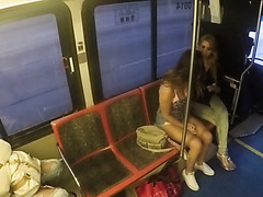 Lesbo Fun In Crowded Bus With Ashley Adams And Camille Lixx