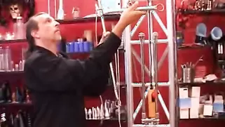 Redhead Hottie In Striped Corset Is Enjoying Hardcore Torturing