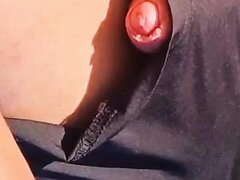 Muscular Hunk Uncut Dick Exposed Out Of His Shorts