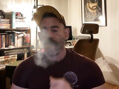 Stached Stud Working A Cigar