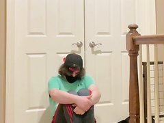 Wearing Adidas Pants And Green UA Shirt Then Stripping