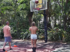 Frisky Blonde Chick Carter Cruise Is Sick At Basketball And Handling Huge Dicks