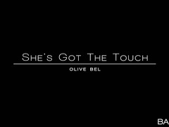 Slim Euro Teen Olive Bell Gives Two Finger Solo