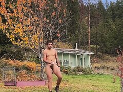 Gooner Otter Faggot Jerks Outside With A Fleshjack